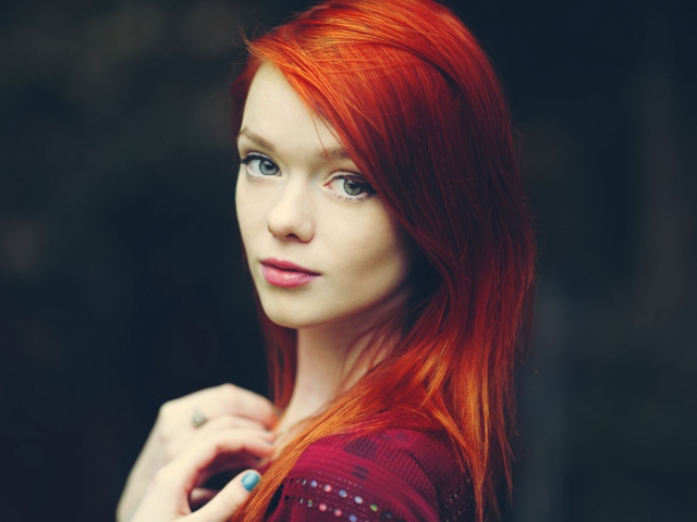 Redhead Girl wallpaper 640x480