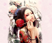 Das Geisha Painting Wallpaper 176x144