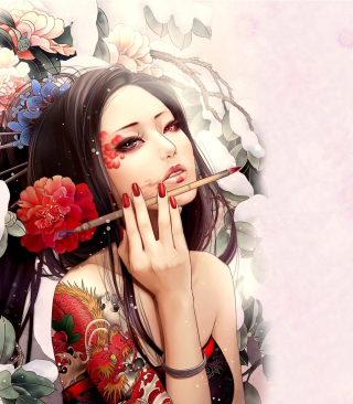 Geisha Painting - Obrázkek zdarma pro iPhone 5C