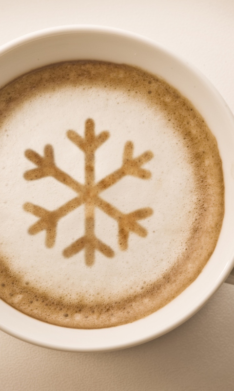 Fondo de pantalla Snowflake Capuccino 480x800