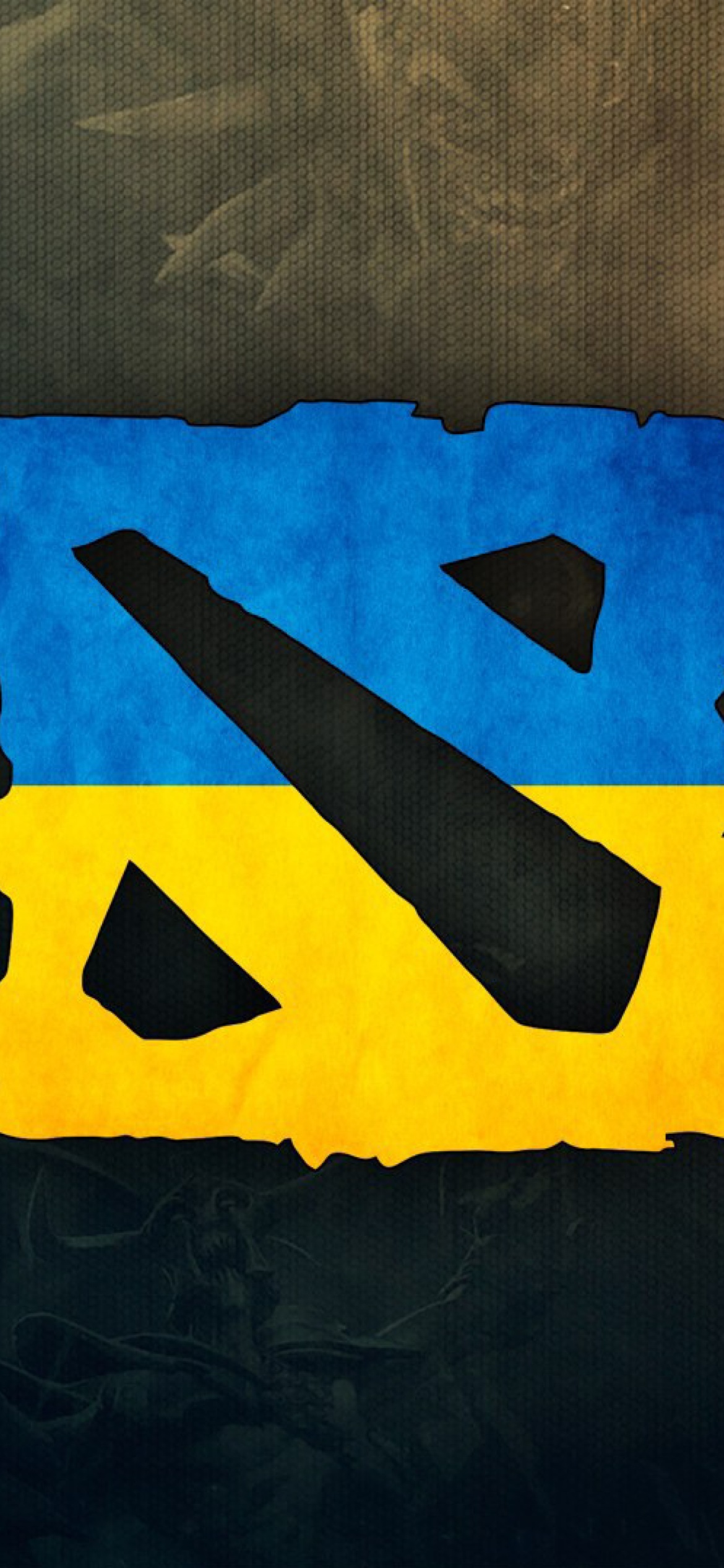 Обои Dota 2 Ukrainian Flag 1170x2532