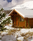 Das Cozy winter house Wallpaper 128x160