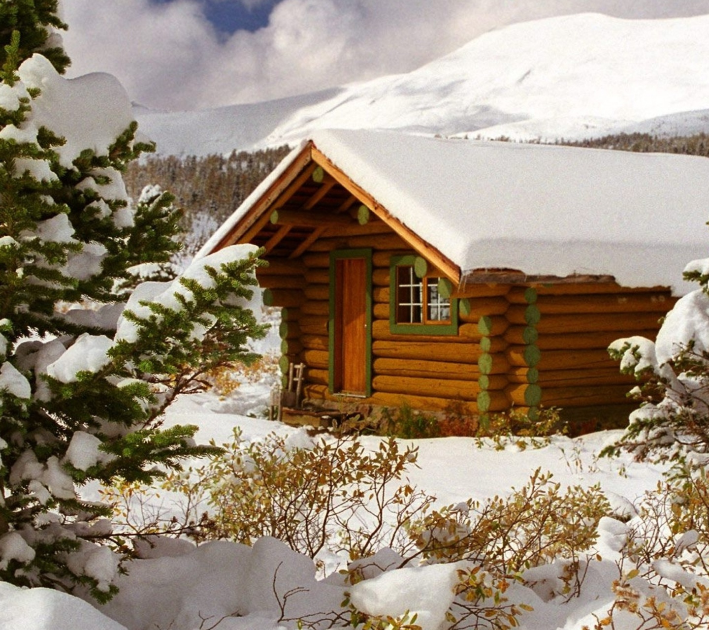 Fondo de pantalla Cozy winter house 1440x1280