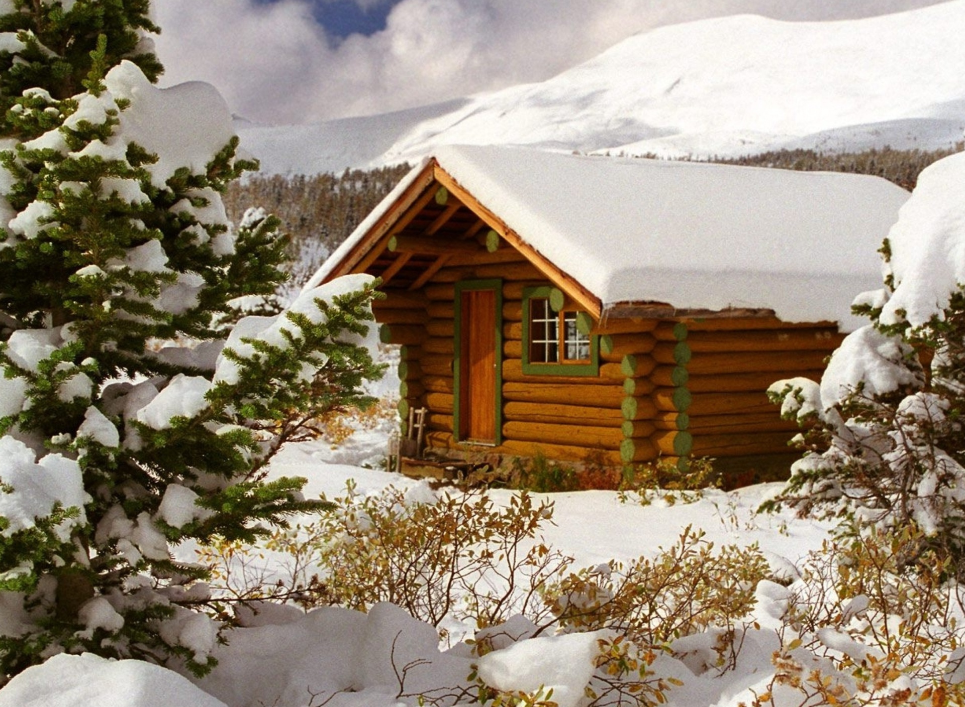 Fondo de pantalla Cozy winter house 1920x1408