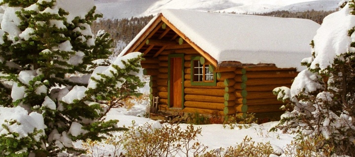 Das Cozy winter house Wallpaper 720x320