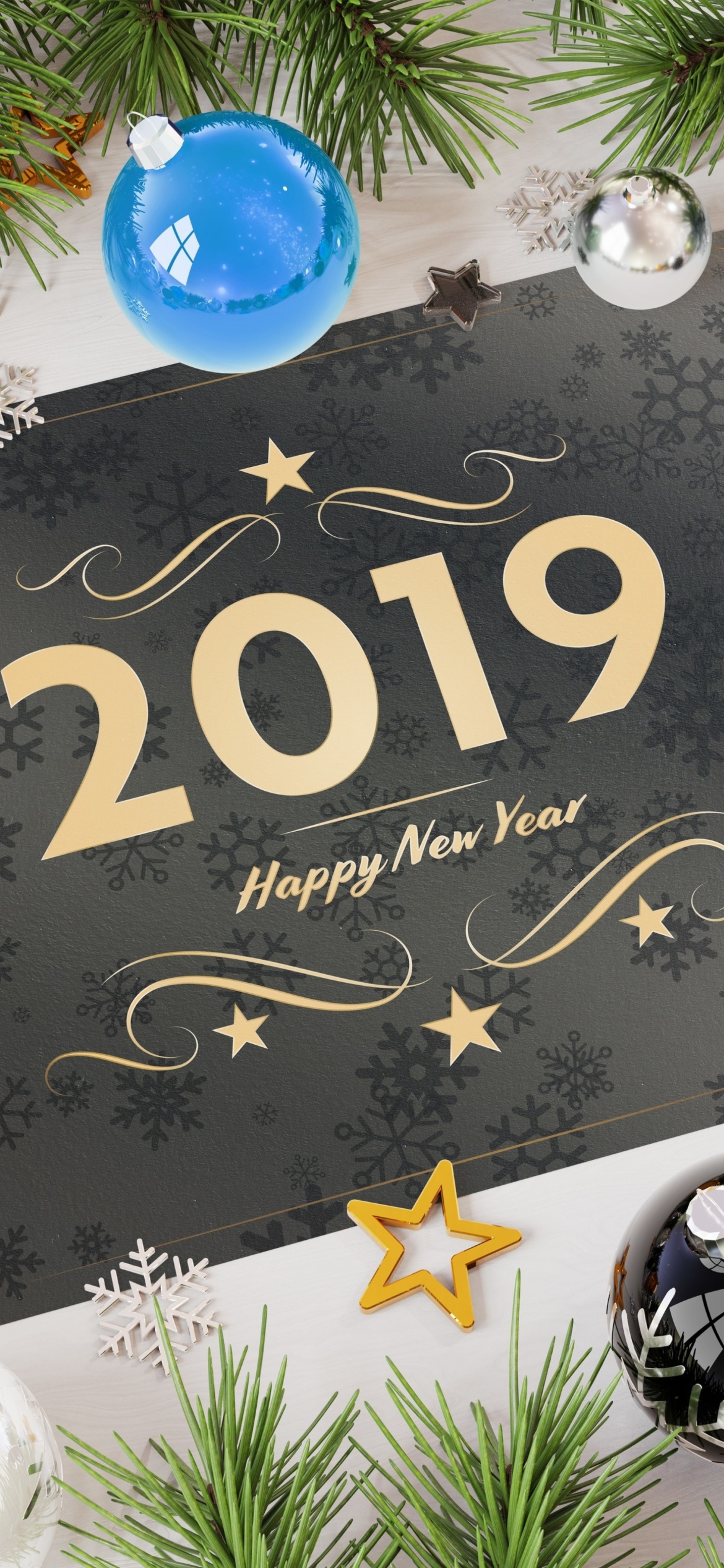 Обои 2019 Happy New Year Message 1170x2532