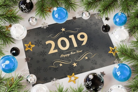 Sfondi 2019 Happy New Year Message 480x320