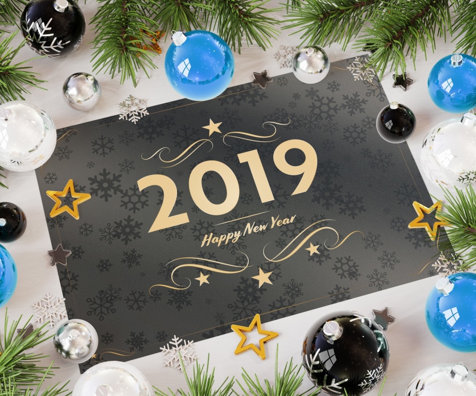Fondo de pantalla 2019 Happy New Year Message 960x800