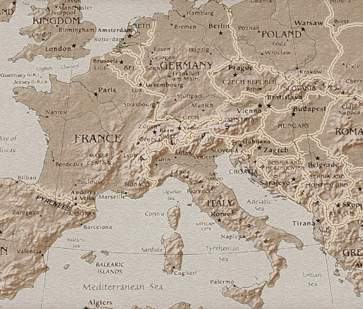 Sfondi Map Of Europe 1200x1024