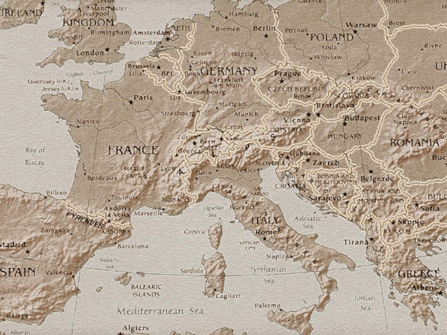 Обои Map Of Europe 640x480