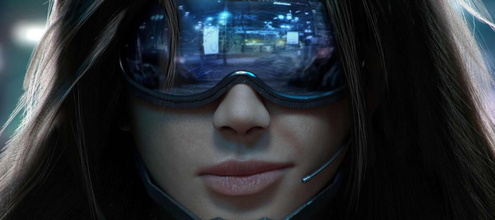 Fondo de pantalla Cyberpunk Girl 720x320