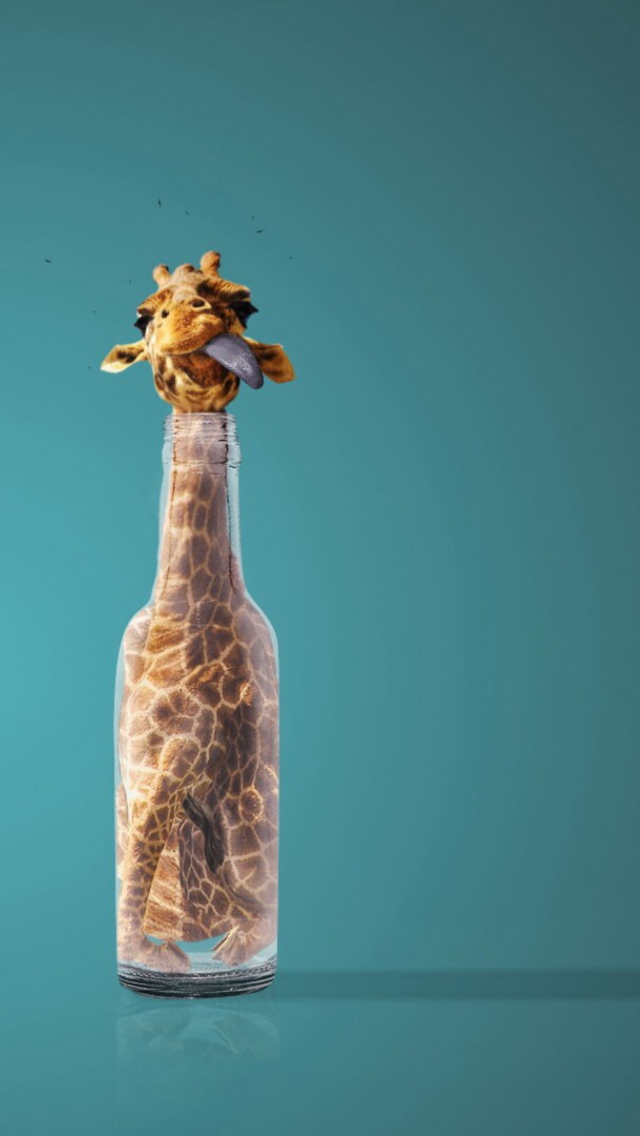 Sfondi Giraffe In Bottle 640x1136