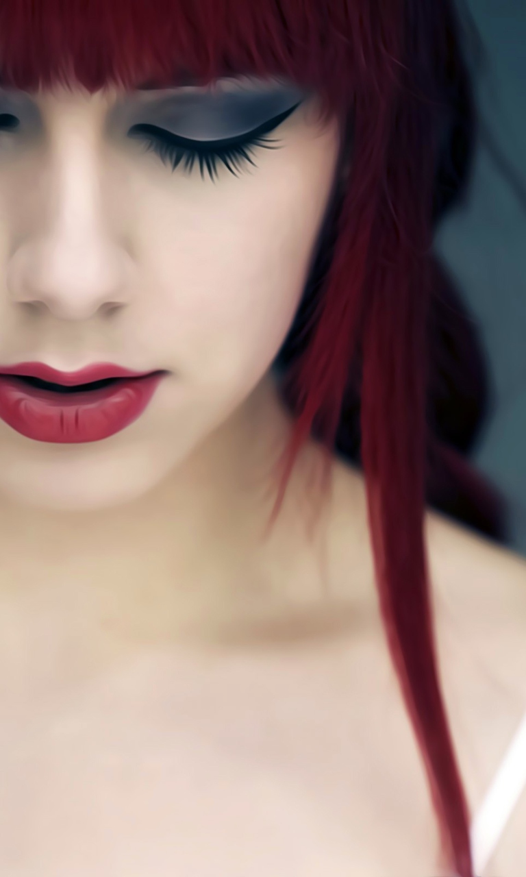 Screenshot №1 pro téma Brunette With Artistic Makeup 768x1280