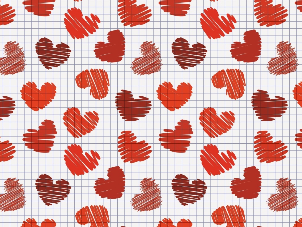 Fondo de pantalla Drawn Hearts Texture 1024x768