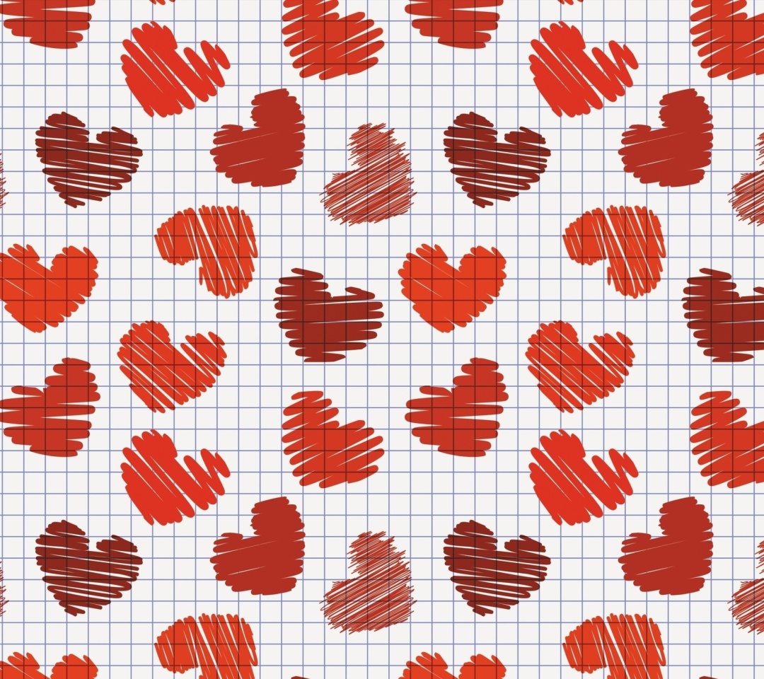 Das Drawn Hearts Texture Wallpaper 1080x960
