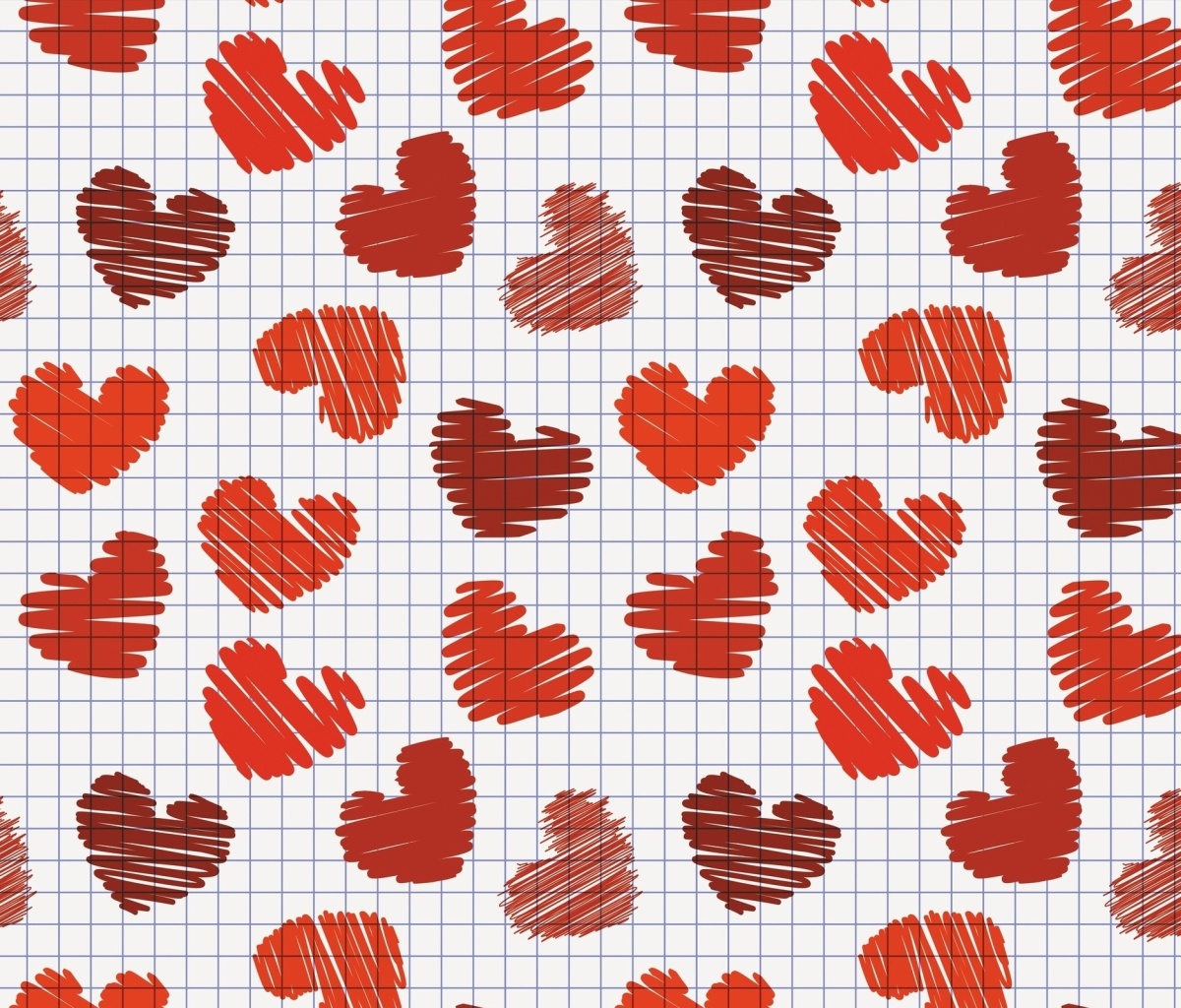 Обои Drawn Hearts Texture 1200x1024