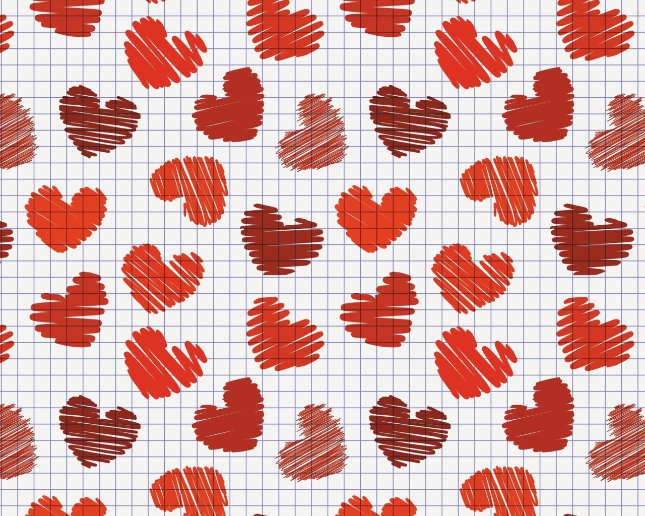 Das Drawn Hearts Texture Wallpaper 1280x1024