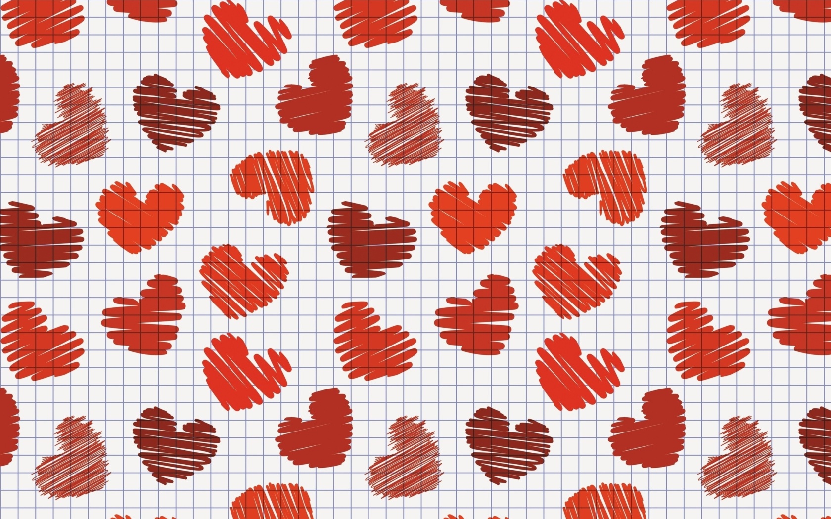 Sfondi Drawn Hearts Texture 1680x1050