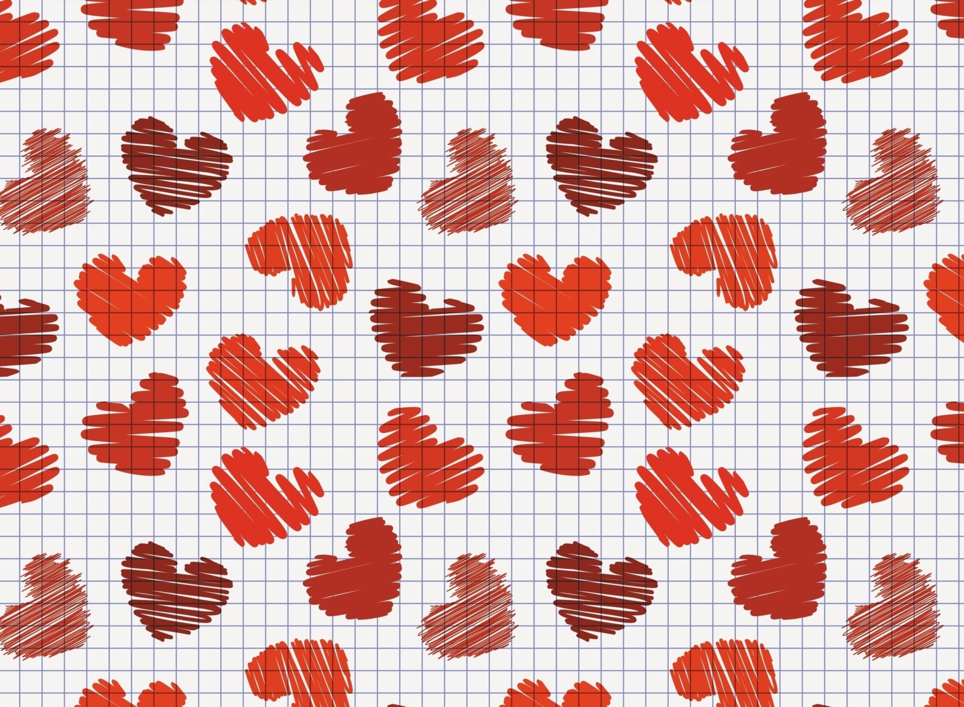 Sfondi Drawn Hearts Texture 1920x1408