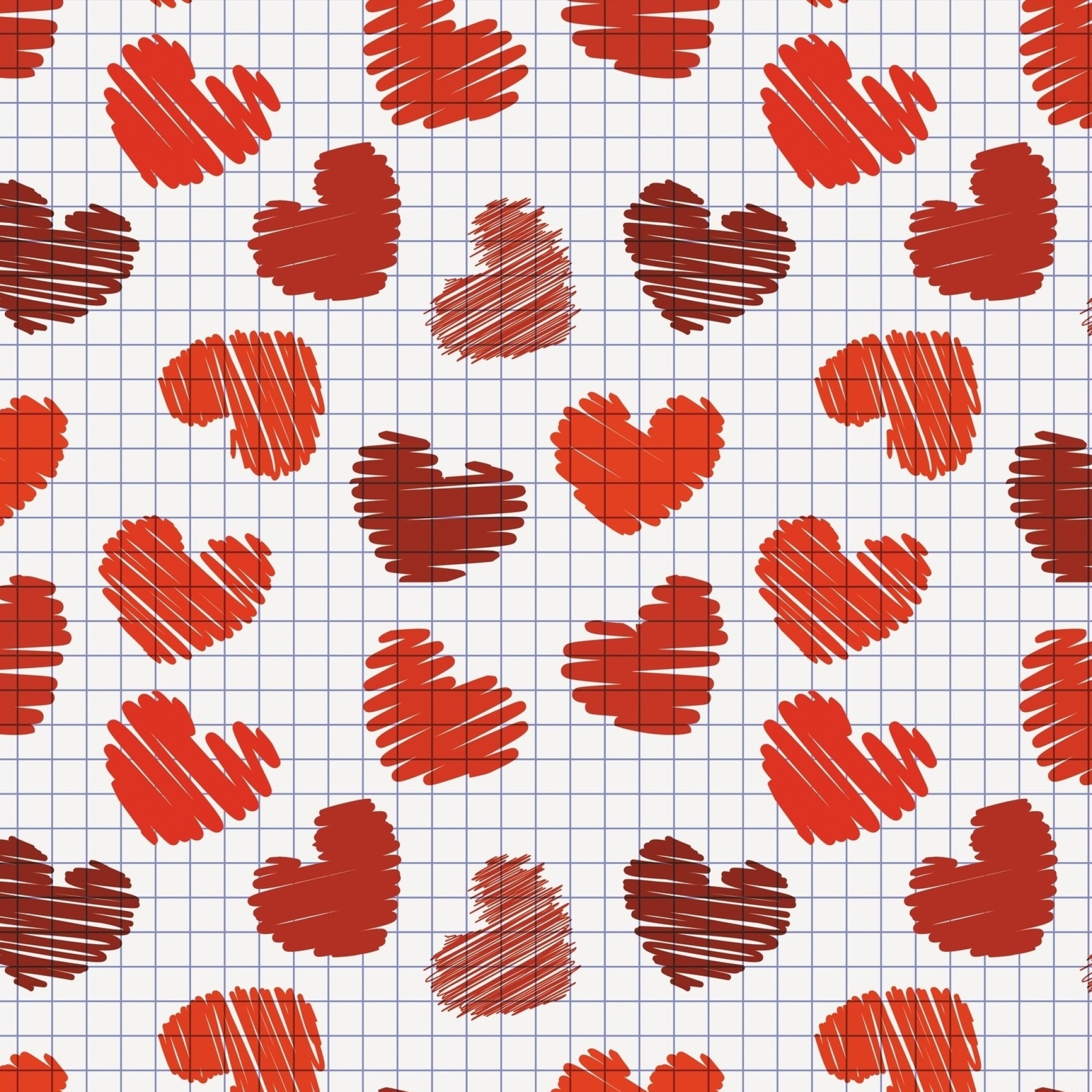 Fondo de pantalla Drawn Hearts Texture 2048x2048