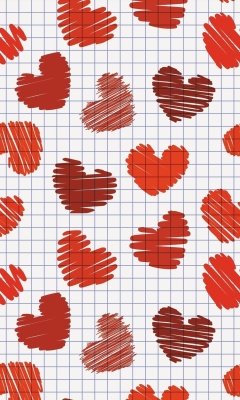 Drawn Hearts Texture wallpaper 240x400