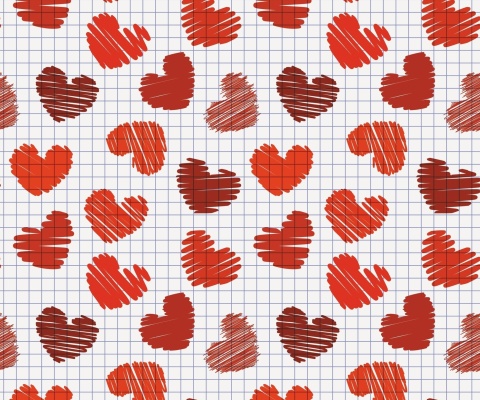 Das Drawn Hearts Texture Wallpaper 480x400