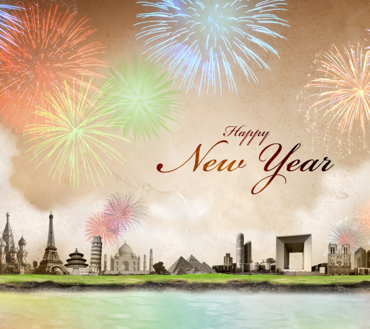 Das Happy New Year Wallpaper 1440x1280