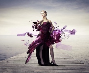 Обои Creative Purple Dress 176x144