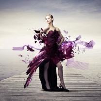 Das Creative Purple Dress Wallpaper 208x208