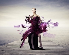 Обои Creative Purple Dress 220x176