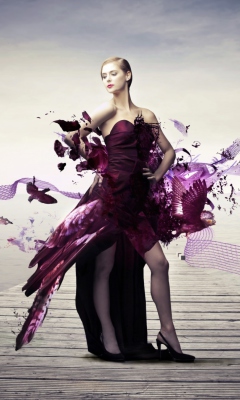 Das Creative Purple Dress Wallpaper 240x400