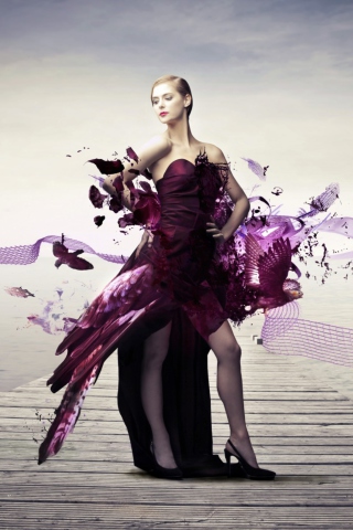 Creative Purple Dress wallpaper 320x480