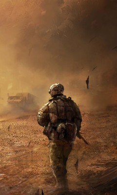 Fondo de pantalla War In Desert 240x400