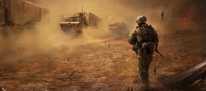 Fondo de pantalla War In Desert 720x320