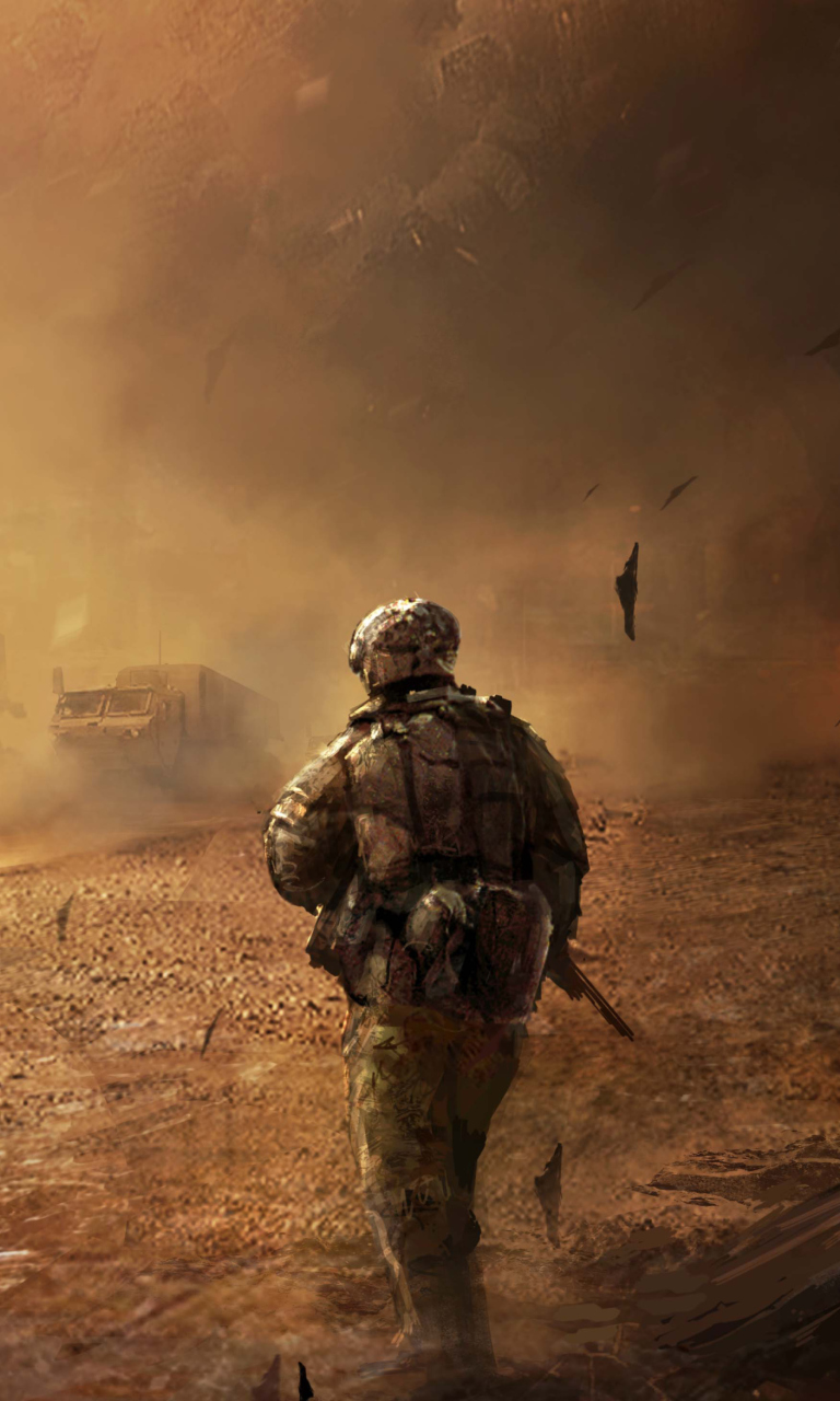 Fondo de pantalla War In Desert 768x1280