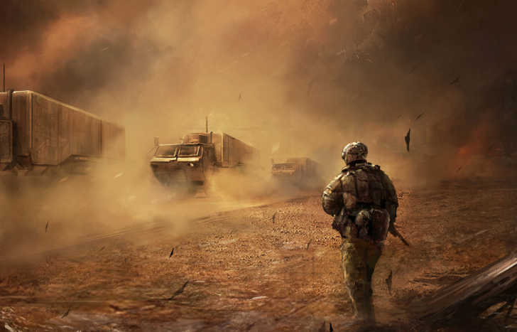 Fondo de pantalla War In Desert