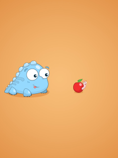 Fondo de pantalla Dragon And Apple Funny Illustration 240x320