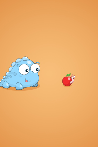 Dragon And Apple Funny Illustration screenshot #1 320x480