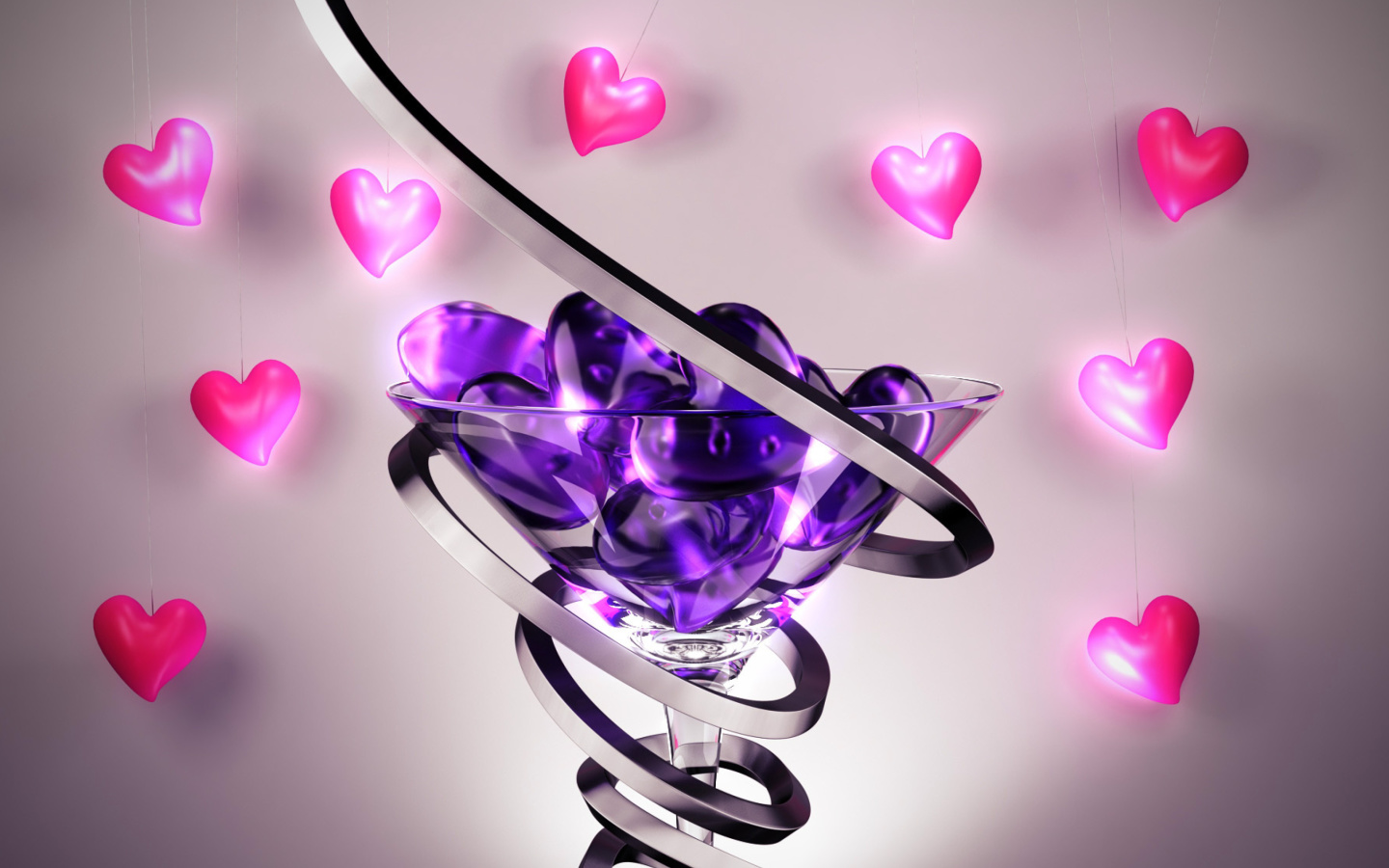 Обои Glass Hearts 1440x900