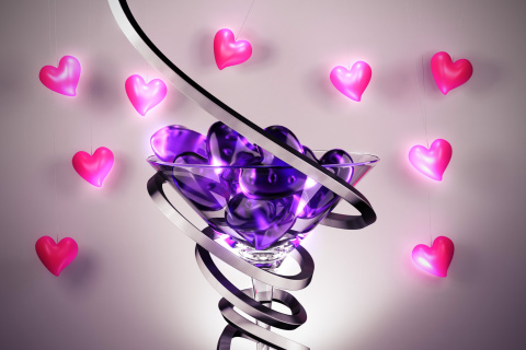 Glass Hearts wallpaper 480x320