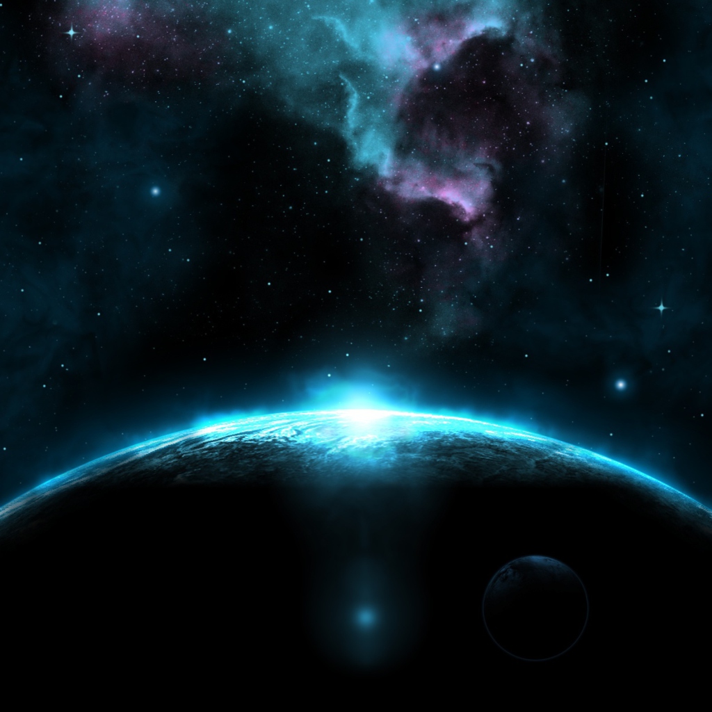 Das Giant Dark Blue Planet Wallpaper 1024x1024