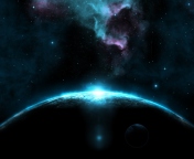 Das Giant Dark Blue Planet Wallpaper 176x144