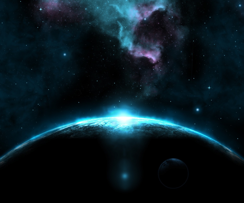 Обои Giant Dark Blue Planet 960x800