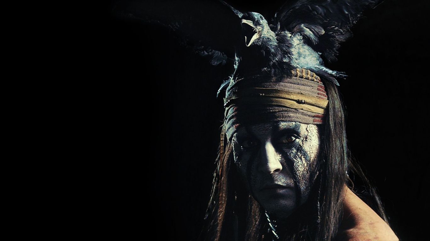 Обои Johnny Depp As Tonto - The Lone Ranger Movie 2013 1366x768