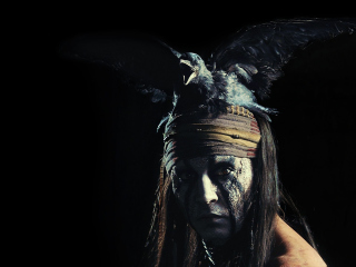Sfondi Johnny Depp As Tonto - The Lone Ranger Movie 2013 320x240