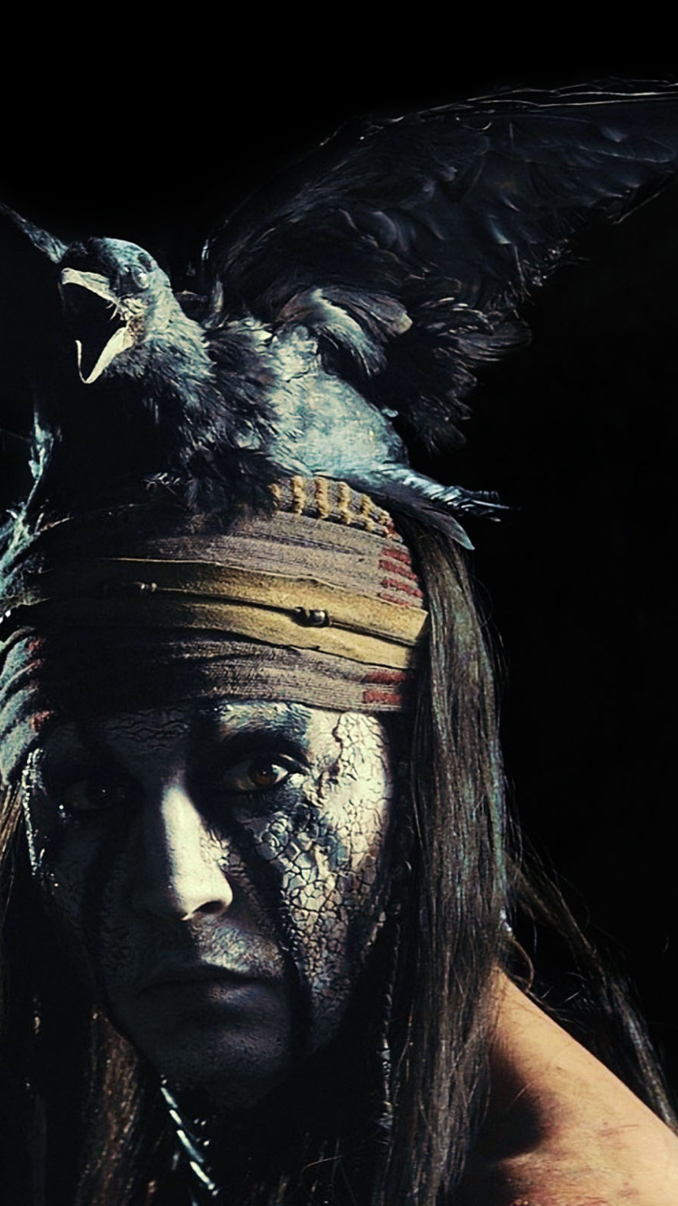 Fondo de pantalla Johnny Depp As Tonto - The Lone Ranger Movie 2013 750x1334