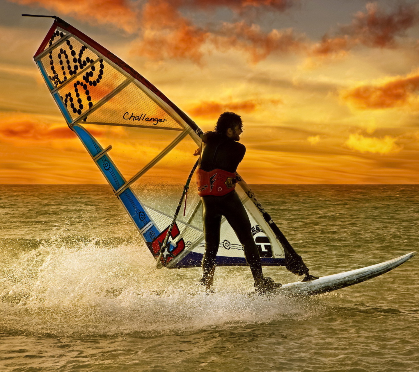 Screenshot №1 pro téma Surfing At Sunset 1440x1280