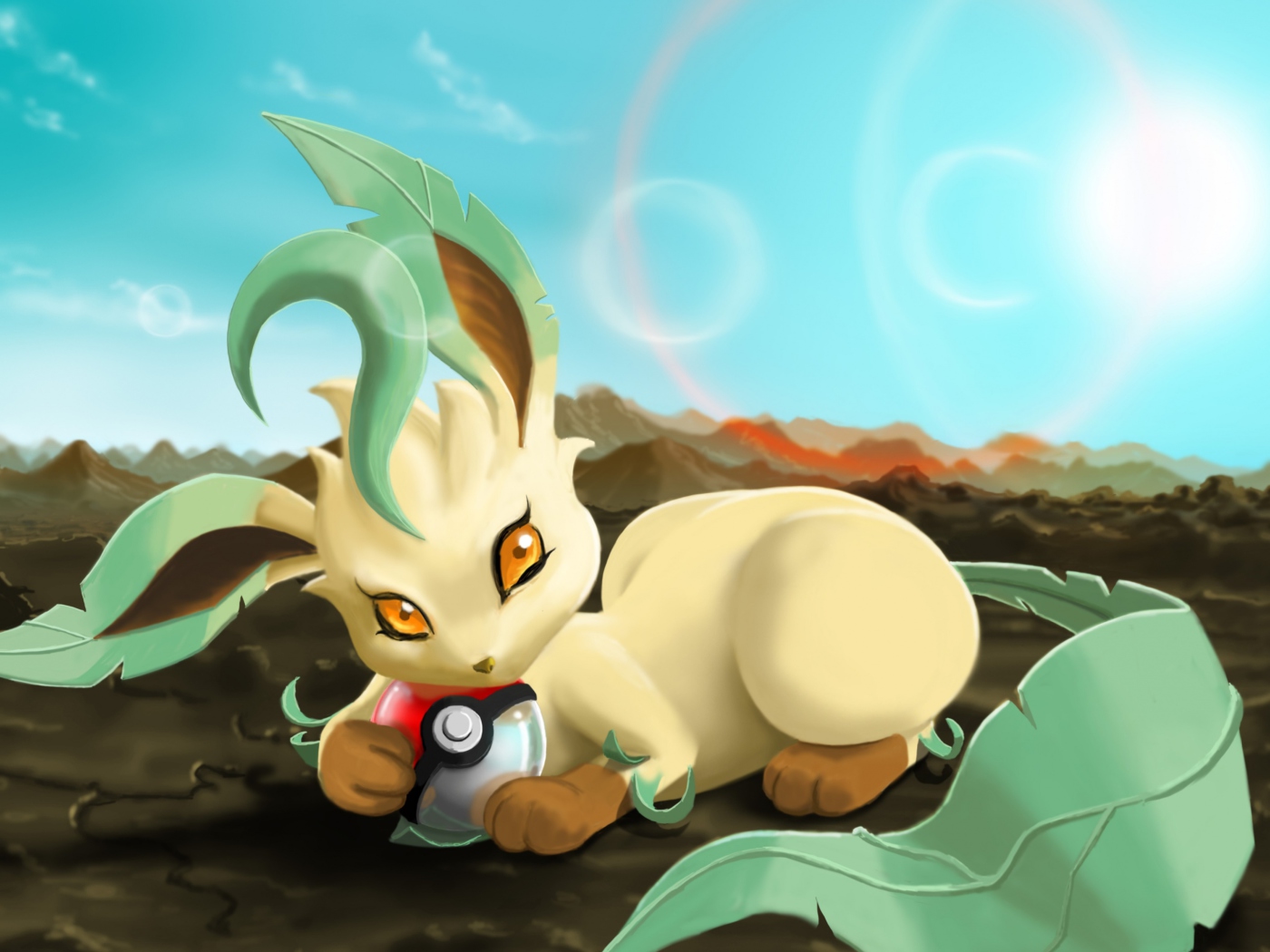 Screenshot №1 pro téma Leafeon Pokemon 1400x1050