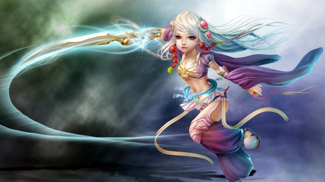 Screenshot №1 pro téma Beautiful Girl 1366x768