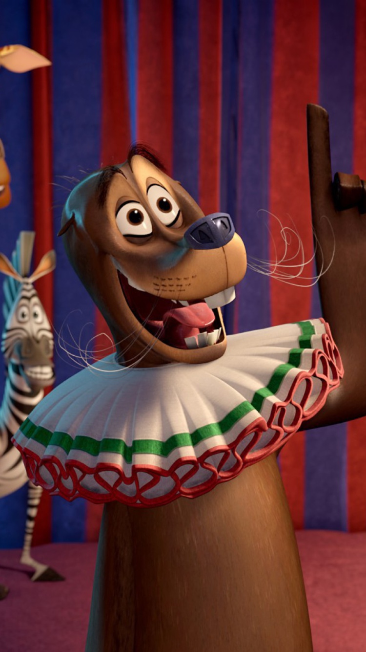 Das Madagascar 3 Cartoon Wallpaper 750x1334